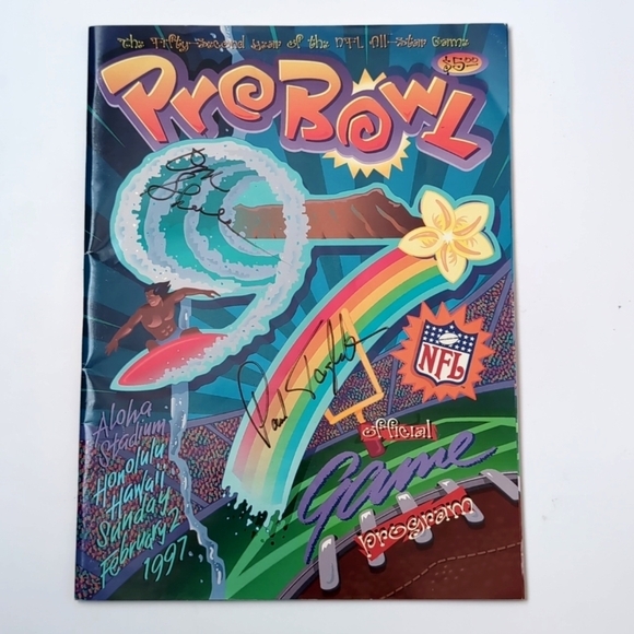 1997 NFL Pro Bowl Game Program Signed Don Shula & Paul Tagliabue - PSA/DNA LOA - Picture 1 of 12